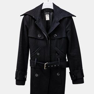 Patrizia Pepe Black Wool Peacoat
